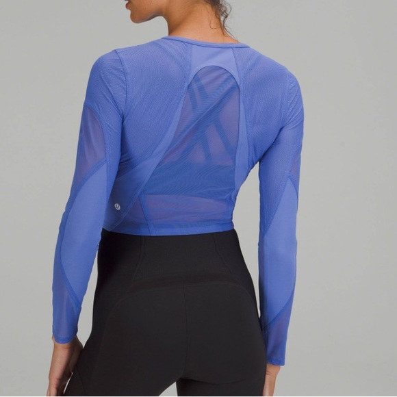 Lululemon Mesh Paneled Training Long-Sleeve in Wild Indigo - Picture 3 of 4
